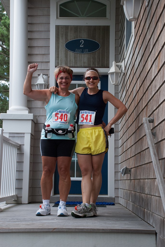 DSC_9962.jpg - Jayne and Jackie ready for the 2012 Harvey Cedars Dog Day Race.